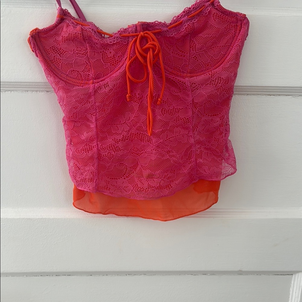 Lace bustier white fox